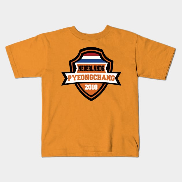 Team Netherlands Pyeongchang 2018 Kids T-Shirt by OffesniveLine